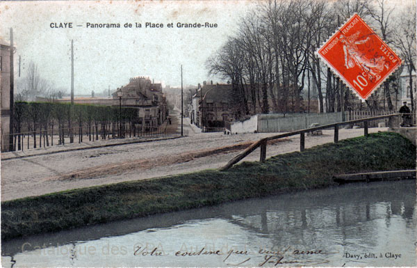 CLAYE – Panorama de la Place et Grande-Rue